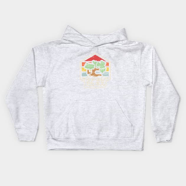 Retro Bonsai Kids Hoodie by artlahdesigns